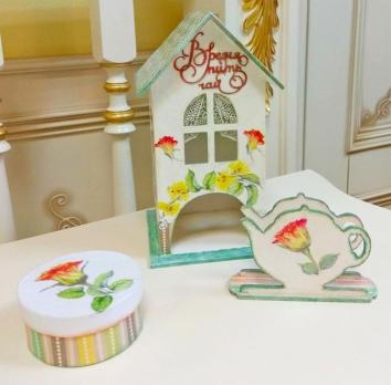 Набор кухонный Оранжевые розы